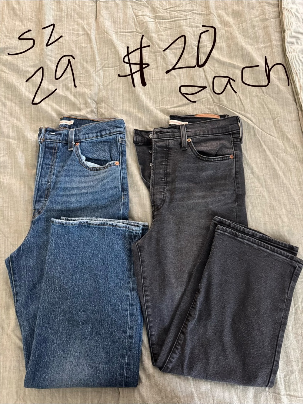 Levi's Straight Leg Jeans in Blue and Black